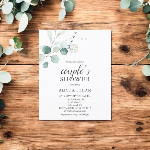 Budget Boho Eucalyptus Leaves Couples Shower