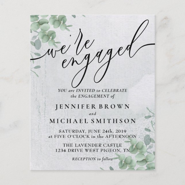 Budget Boho Eucalyptus Signature Engaged Flyer (Front)