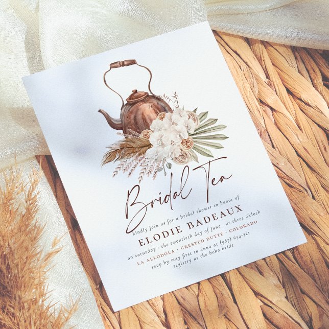 Budget Boho Floral Pampas Grass Tea Bridal Shower (Creator Uploaded)