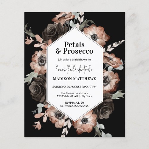 Budget Boho Floral Petals  Prosecco Bridal Shower