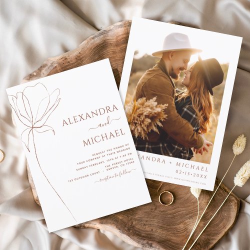 Budget Boho Floral Wedding Invitations