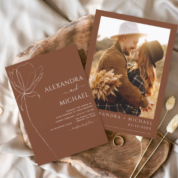 Budget Boho Floral Wedding Invitations Flyer by Hot_Foil_Creations at Zazzle