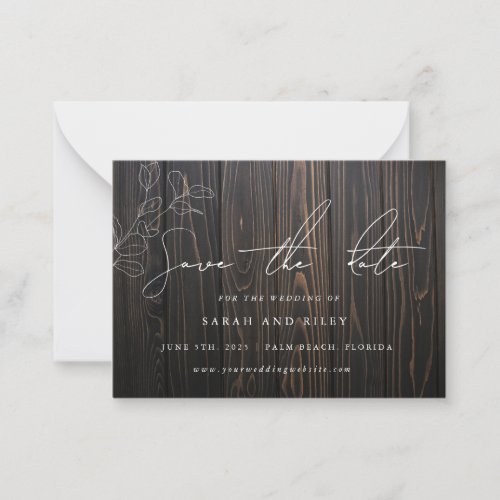 BUDGET Boho Floral Wedding Save The Date  Note Card