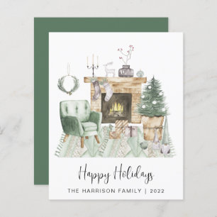 Budget Boho Happy Holidays Christmas Card