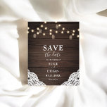 Budget Boho Mason Jars Wedding Save The Date Flyer<br><div class="desc">Budget Boho chic wedding save the date flyer features mason jars and string lights on wood.</div>