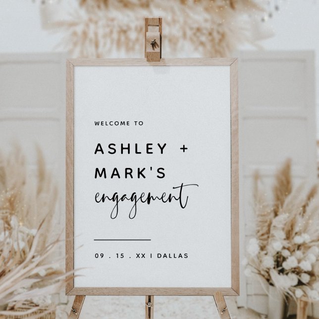 Budget Boho Modern Script Engagement Welcome Poster (Creator Uploaded)