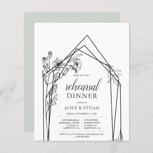 Budget Boho Orchids Geometric Rehearsal Dinner