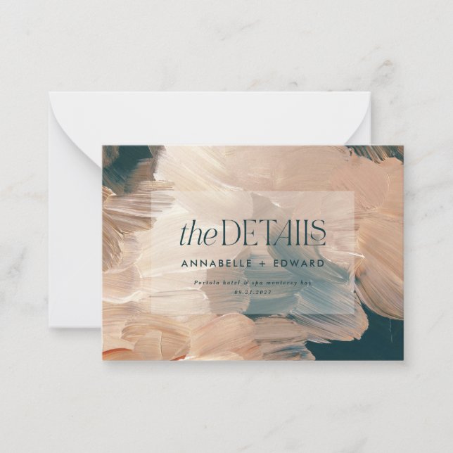 budget boho painterly terracotta wedding details note card (Front)