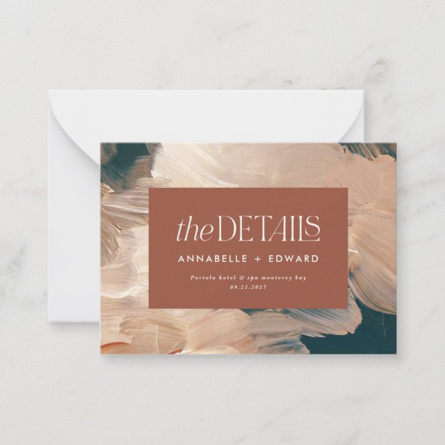 budget boho painterly terracotta wedding  note card (Front)