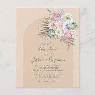 Budget Boho Pampas Beige Floral Baby Shower