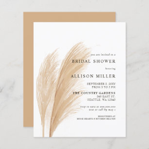 Budget Boho Pampas Bridal Shower Invitation