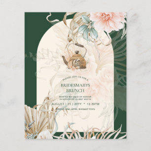 BUDGET Boho Pampas Grass TEA PARTY Bridal Lunch Flyer