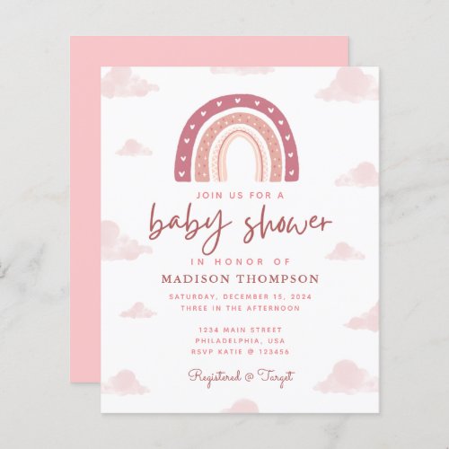 Budget Boho Pastel Pink Rainbow Baby Shower