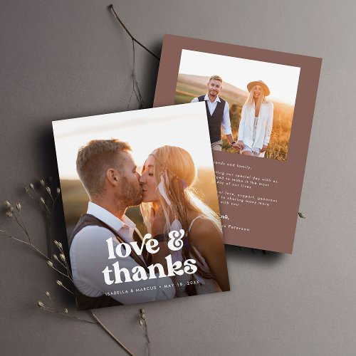 Budget Boho Photo Wedding Thank You Card