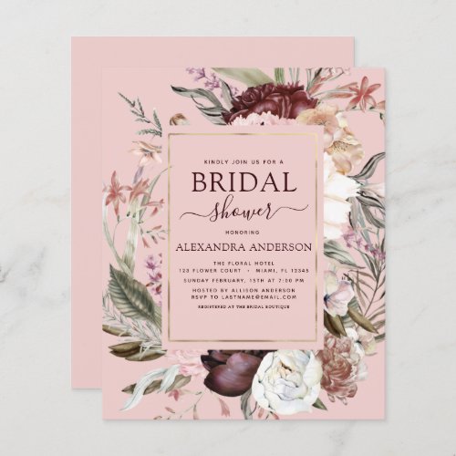 Budget Boho Pink Burgundy Bridal Shower