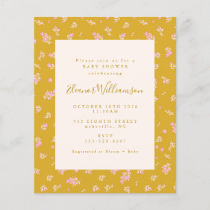 Budget Boho Pink Yellow Floral Baby Shower