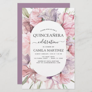 Budget Boho Purple Quinceañera Dusty Pink Floral
