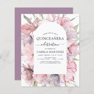 Budget Boho Purple Quinceañera Dusty Pink Floral