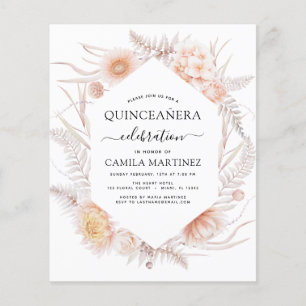 Budget Boho Quinceañera Dusty Pink15th Birthday