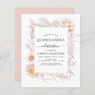 Budget Boho Quinceañera Dusty Pink 15th Birthday
