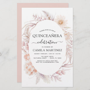 Budget Boho Quinceañera Dusty Pink 15th Birthday
