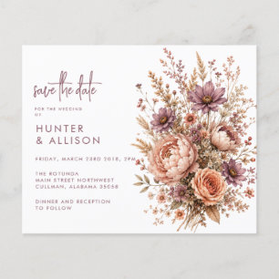 BUDGET Boho Save the Date Flyer