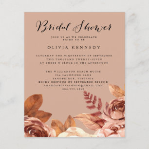 Budget Boho Terra-Cotta Botanical Bridal Shower Flyer