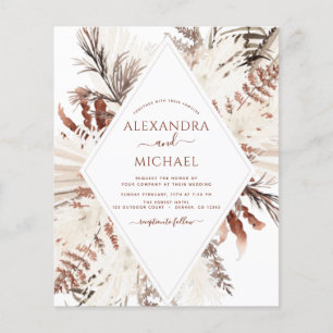 Budget Boho Terracotta Photo Pampas Grass Wedding