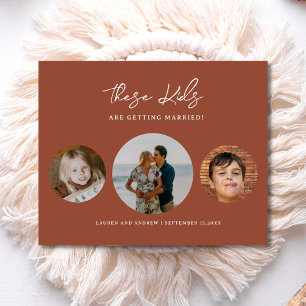 Budget Boho Terracotta Photo Wedding Save The Date Flyer