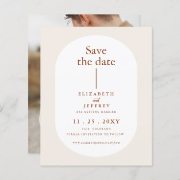 Budget Boho Terracotta Save The Date Announcement