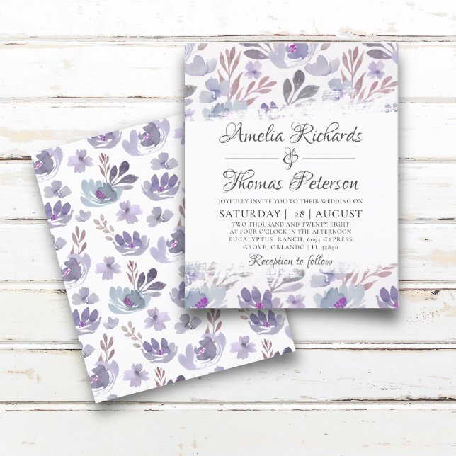 Budget Boho Watercolor Floral Wedding Invitation (Creator Uploaded)