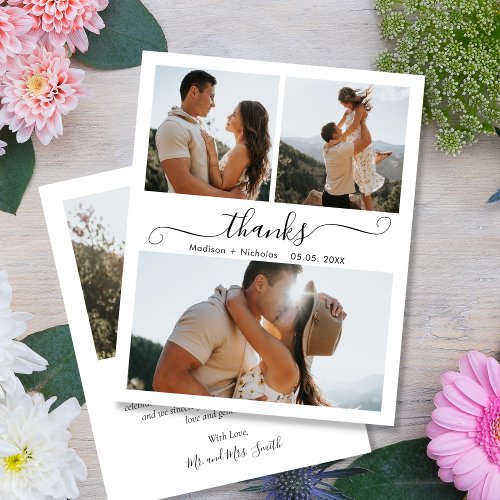 Budget Boho Wedding Thanks Script Collage Card