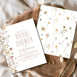 Budget Boho Wildflower Bridal Shower Invitation