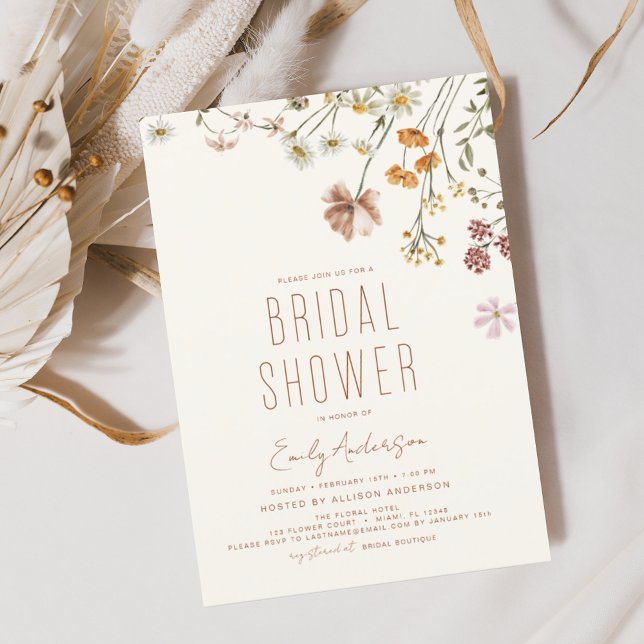 Budget Boho Wildflower Bridal Shower Invitation (Creator Uploaded)