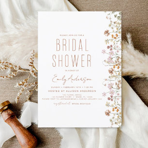 Budget Boho Wildflower Bridal Shower Invitation