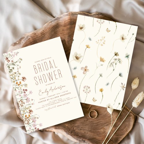 Budget Boho Wildflower Bridal Shower Invitation