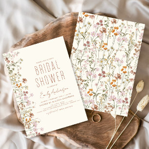 Budget Boho Wildflower Bridal Shower Invitation