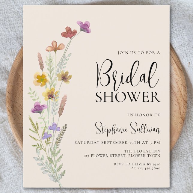 Budget Boho Wildflower Bridal Shower Invitation (Creator Uploaded)