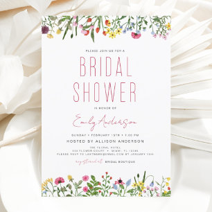 Budget Boho Wildflower Bridal Shower Invitation Flyer