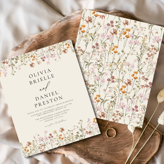 Budget Boho Wildflower Garden Wedding Invitation (Creator Uploaded)