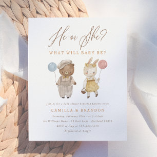 Budget Boho Woodland Animals Gender Reveal