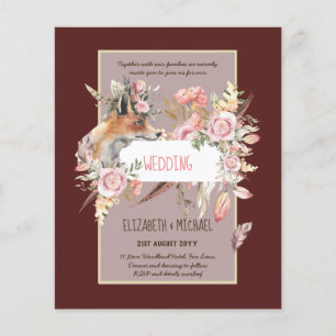 BUDGET Boho Woodland FOX Floral Wedding Modern Flyer