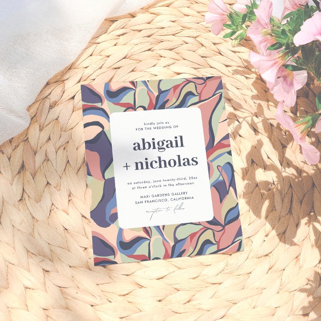 Budget Bold Colorful Abstract Floral Retro Wedding (Creator Uploaded)