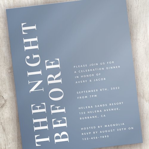 Budget Bold Modern Rehearsal Dinner Invitation