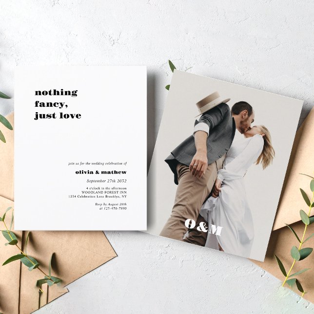 BUDGET Bold Monogram Casual Photo Wedding (Creator Uploaded)