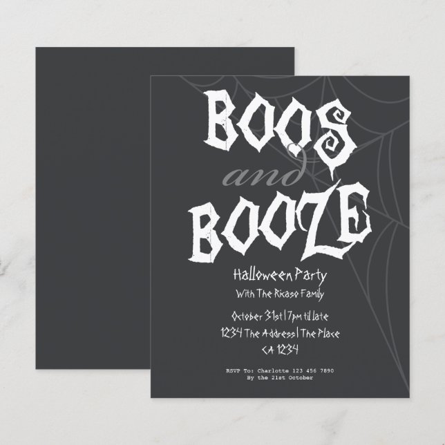 BUDGET Boos And Booze Halloween Party (Front/Back)