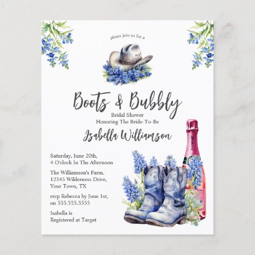 Budget  Boots and Bubbly Wood Bridal Shower