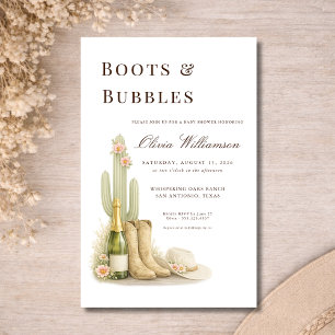 Budget Boots & Bubbles Western Cowboy Baby Shower Flyer