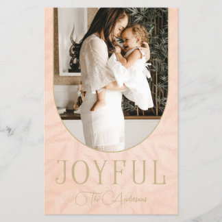 Budget Botanical Arch Joyful Photo Holiday Card
