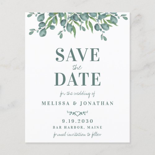 Budget Botanical Eucalyptus Leaves Save The Date